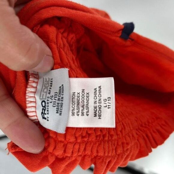 Pro Edge Women's Syracuse Halter Smocked Back Coverup Dress Orange Size Large - Picture 4 of 6